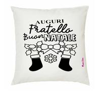 cuscino 40x40 scritta auguri fratello buon natale regalo fratello sorella