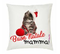 cuscino 40x40 scritta buon natale mamma idea regalo natale disegno gatto