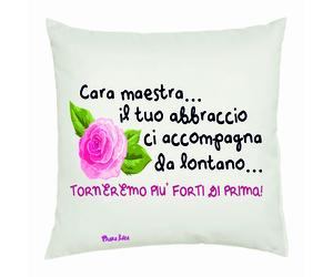 cuscino 40x40 scritta cara maestra il tuo abbraccio idea regalo scuola alunni