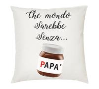 cuscino 40x40 scritta che mondo sarebbe senza papa' idea regalo festa compleanno