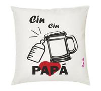 cuscino 40x40 scritta cin cin papa' regalo festa del papa' figli