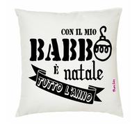 cuscino 40x40 scritta con il mio babbo e natale tutto l'anno regalo natale papa'