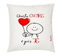 cuscino 40x40 scritta cuore e per te palloncino rosso regalo festa innamorati