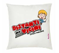 cuscino 40x40 scritta distanti ma vicini grazie maestra idea regalo scuola alunn