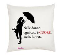 cuscino 40x40 scritta donna cuore testa idea regalo festa della donna compleanno