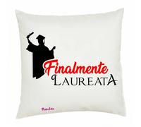 cuscino 40x40 scritta finalmente laureata regalo laurea dottore dottoressa