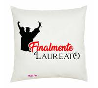 cuscino 40x40 scritta finalmente laureato regalo laurea dottore dottoressa
