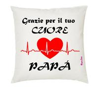 cuscino 40x40 scritta grazie per il tuo cuore papa' regalo festa