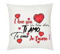 cuscino 40x40 scritta i love ti amo je t'aime idea regalo cuore san valentino