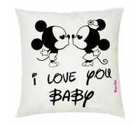 cuscino 40x40 scritta i love you baby san valentino regalo amore topolino