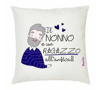 cuscino 40x40 scritta il nonno e un ragazzo all'antica regalo festa nonno nonni