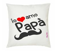 cuscino 40x40 scritta io amo papà festa del papa' regalo figlio figlia
