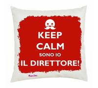 cuscino 40x40 scritta keep calm sono il direttore scuola azienda idea regalo