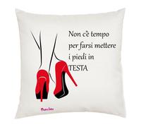cuscino 40x40 scritta no piedi in testa idea regalo festa della donna compleanno