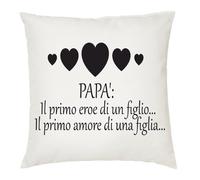 cuscino 40x40 scritta papa' primo eroe di un figlio primo amore idea regalo