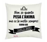cuscino 40x40 scritta segno zodiacale bilancia regalo uomo donna compleanno