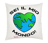 cuscino 40x40 scritta sei il mio mondo idea regalo cuore san valentino