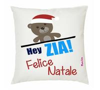 cuscino 40x40 scritta simpatica hey zia felice natale regalo