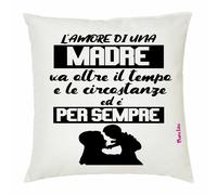 cuscino 40x40 scritta simpatica l'amore di una mamma festa regalo compleanno