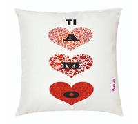 cuscino 40x40 scritta ti amo cuori amore idea regalo festa innamorati uomo donna