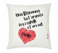 cuscino 40x40 scritta una bisnonna ha l'argento fra i capelli e l'oro nel cuore