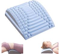 Cuscino a barella per collo e schiena, per trattamento del dolore lombare, supporto lombare cronico, ernia del disco, nervo sciatico, stenosi spinale, correttore posturale (blu)