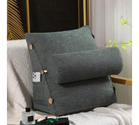 Cuscino a cuneo da letto per leggere guardare la TV,cuscino per schienale che riduce il dolore acido alla schiena,cuscini di supporto per testa/collo/lombare, cuscino di sostegno in cotone con tasche