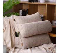 Cuscino a cuneo da letto per leggere guardare la TV,cuscino per schienale che riduce il dolore acido alla schiena,cuscini di supporto per testa/collo/lombare, cuscino di sostegno in cotone con tasche