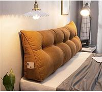 Cuscino a cuneo grande 80 x 50 x 25 cm, cuscino lombare per letto, schienale triangolare, testiera lavabile rimovibile per divano letto
