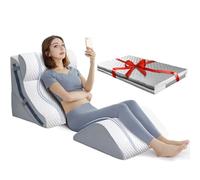 Cuscino a cuneo per dormire, set di cuscini a cuneo per letto ortopedico, cuscino a cuneo in memory foam regolabile 15 in 1 dopo l'intervento chirurgico, cuscini inclinati 3 in 1 da 9 e 16 (Bianco 3p)