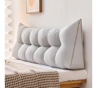Cuscino a cuneo per testiera da letto, in velluto, triangolare, morbido, per schienale, grande, supporto lombare per dormitorio, camera da letto, divano, divano tatami (grigio chiaro, 150 x 45 x 15 cm