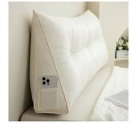 Cuscino a cuneo triangolare per testiera e supporto lombare, per dormire, guardare la TV, leggere, sollevare le gambe, sfoderabile, bianco, 150 x 50 x 20 cm