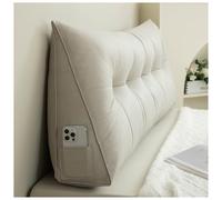 Cuscino a cuneo triangolare per testiera e supporto lombare, per riposare, dormire, guardare la TV, guardare e leggere, sfoderabile, grigio, 120 x 50 x 20 cm