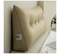 Cuscino a cuneo triangolare per testiera e supporto lombare, per sollevare le gambe, dormire, guardare e leggere, sfoderabile, marrone, 200 x 50 x 20 cm