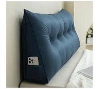 Cuscino a cuneo triangolare per testiera e supporto lombare, per sollevare le gambe, per dormire e guardare la TV, sfoderabile, blu (120 x 50 x 20 cm)