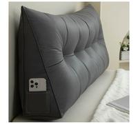 Cuscino a cuneo triangolare per testiera e supporto lombare, sfoderabile, per sollevare le gambe, dormire, guardare e leggere, nero (150 x 50 x 20 cm)