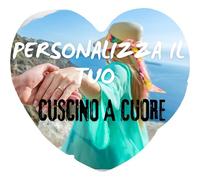 Cuscino a Cuore Personalizzato con Foto e Testo - Stampa Fronte/Retro, Sfoderabile, Ipoallergenico - Resistente ai Lavaggi - Idea Regalo per Festa del Papà, Compleanni e Anniversari - 40x40 cm