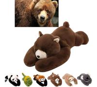 Cuscino a Forma di Animale Imbottito - Panda Rosso 30/45/65 cm, Morbido Peluche con Arti snodabili, Terapia a Pressione Profonda per alleviare Lo Stress e Coccole #E 65CM