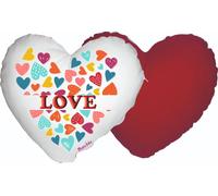 cuscino a forma di cuore con disegno cuori LOVE festa innamorati amore regalo
