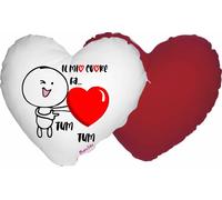cuscino a forma di cuore con scritta il mio cuore fa tum tum festa innamorati