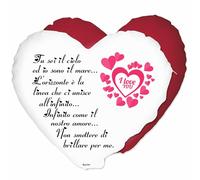 cuscino a forma di cuore con scritta poesia i love you AMORE san valentino