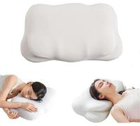 Cuscino a forma di nuvola, ergonomico, in memory foam, per dormire, regolabile, con copertura rinfrescante e traspirante, per adulti, per chi dorme sulla schiena e sullo stomaco (bianco)