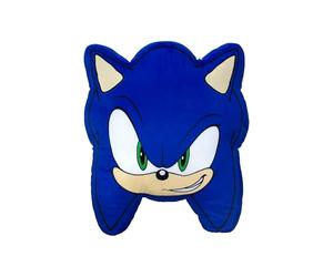 Cuscino a Forma di Sonic the Hedgehog con Licenza Ufficiale Character World | Cuscino Blu a Forma di Sonic | Perfetto per la Decorazione della Camera da Letto o del Soggiorno, 35 x 35 cm