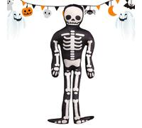 Cuscino a forma di teschio per Halloween, 40 cm, per Halloween, con scheletro di peluche, morbido scheletro, giocattolo decorativo per divano, letto, ufficio, soggiorno