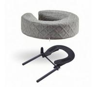 Cuscino a Forma di U Imbottito, Grigio, Tessuto | Pieghevole, Poggiatesta da Letto con Staffa, Salvaspazio, Cuscino da Massaggio con , per Casa