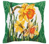 Cuscino a punto croce CdA "Narciso" 5287, 40x40cm, ricamo disegnato