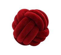 Cuscino a sfera di nodo, cuscino per palla annodata, cuscino per divano in morbido peluche, cuscino a fiocco intrecciato a mano, cuscino decorativo per divano, letto, 20 x 20 cm (Bordeaux)