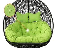 Cuscino a uovo Dondolo Doppio Sospeso, Cuscino Morbido e Profondo, Cuscino for Dondolo a 2 Posti da Esterno con Lacci, Completamente Riempitivo, Non Collassa(Green)