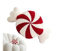 Cuscino alla menta piperita Natale,Cuscino alla menta piperita, natalizio con caramelle - a forma di caramella Simpatico peluche decorativo natalizio, cuscini e bian