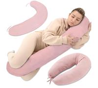 Cuscino allattamento e gravidanza Mussola 190cm - Guanciale laterale corpo per dormire sul fianco Supporto perfetto per il riposo e il relax Ideale per maternità e futuro mamme Forma a C Oeko-Tex